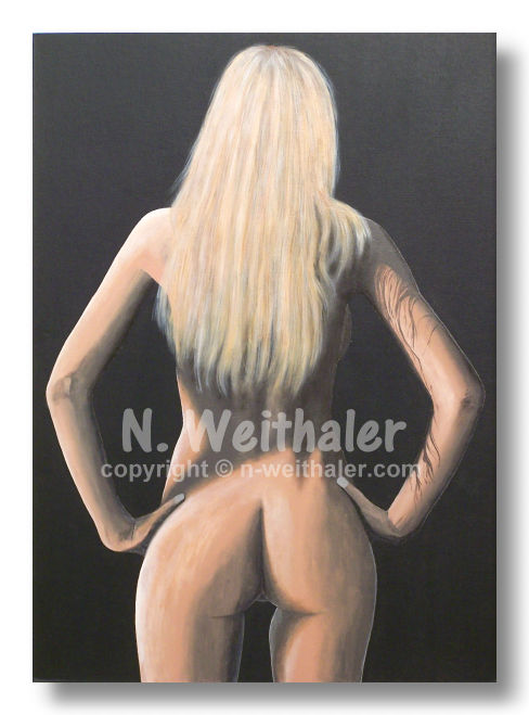 MUSE Aktmalerei Frau Sexy blond Girl Bild Kunst